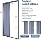 Aluminum Custom Folding Door Space Saving Divider for Bedroom Kitchen Corridor Balcony Terrace Retail Store Cafe, Easy to Install Accordion Doors Panel(32x78in(81x198cm))