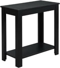Furnifact Chairside End Table, Black Finish, Lower Shelf, MDF Material, Quick Easy Setup, Complement Any Existing Furnishings