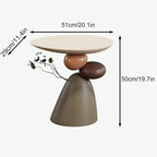 Multifunctional Resin Side Table, Distinctive End Table, Good Luck Coffee Table, Sofa Centre Table, Exquisite Furniture for Living Room Decorations(White)