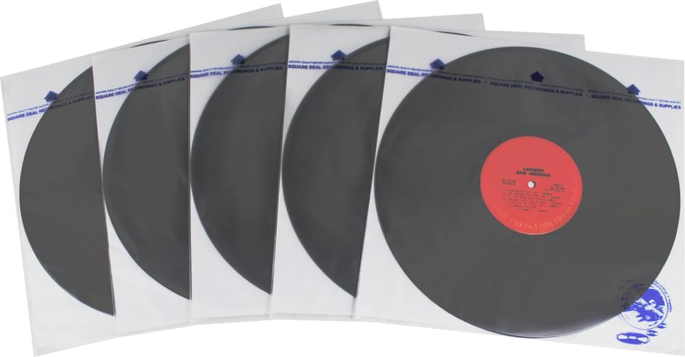 (100) 12 Inch Record Inner Sleeves - 3-Layers of Archival Quality, Anti-Static HDPE with Rice Paper Enclosed Insert for Extra Rigidity #12IM