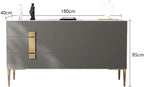 Entryway Cabinet Saddle Leather Rock Plate Dining Side Storage Cabinet Modern Bedroom Furniture Home Entrance Decoration Sideboard Storage Cabinet(180x40x85cm)