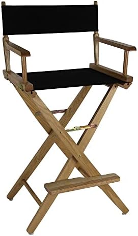 American Trails Extra-Wide Premium 30" Director's Chair Black Frame with Black Canvas, Bar Height