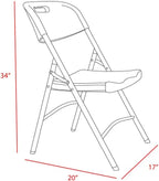 Romig Trestle Folding Chair, White Plastic Blow Mold Seat & Back, No Assembly, Heavy Duty Steel Frame, Portable Event & Commercial Seating