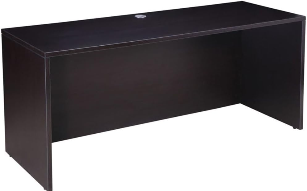 Boss Office Products Holland Executive U-Shape Desk with File Storage Pedestal and Hutch, 66", Mocha