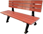 Patio Benches for Outdoors Plastic Wood Backrest Chair, Outdoor Seat, Community, Garden, Park Garden Benches for Outdoors