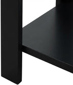 Furnifact Chairside End Table, Black Finish, Lower Shelf, MDF Material, Quick Easy Setup, Complement Any Existing Furnishings