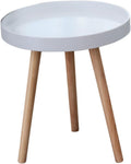 Modern Small Round Tea Table White Mini Sofa Side Table Bedside Decorative for Living Room