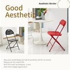 Portable Plastic Folding High Event Chair with Backrest and Footrest Stackable and Lightweight(Red,Round)