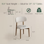 POVISON Modern Dining Chairs Set of 4, Armless PU Leather Dining Chair with PU Cushions and Dark Bronze-Coloured Metal Leg