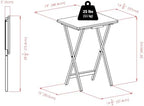 Winsome Alex Set of 2 Foldable Snack Tables, White | Easy to Store Small Portable Fold Up Table Set for Kitchen, Living Room TV Dining, Crafts, Puzzles, Work From Home
