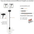 3 Pack Black Pendant Lights Kitchen Island, Modern Industrial Matte Black Hanging Light Fixtures, Adjustable Downrod Farmhouse Glass Pendant Lighting for Dining Room Bedroom Hallway Entryway