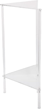 banapoy Acrylic End Table, 2 Tier Clear Corner Side Table, Small Corner Shelf Stand Display Rack, for Living Room, Bedroom, Bathroom, 11.8x19.7in