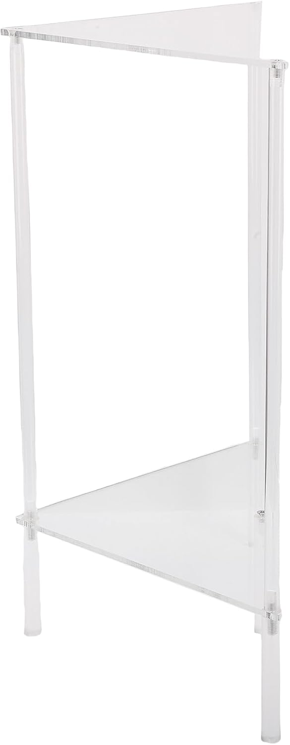 banapoy Acrylic End Table, 2 Tier Clear Corner Side Table, Small Corner Shelf Stand Display Rack, for Living Room, Bedroom, Bathroom, 11.8x19.7in