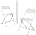 Plastic Folding Chairs, White, Steel Frame with Powder Coat Finish, 350 lb Capacity, Indoor/Outdoor, 4 Pack