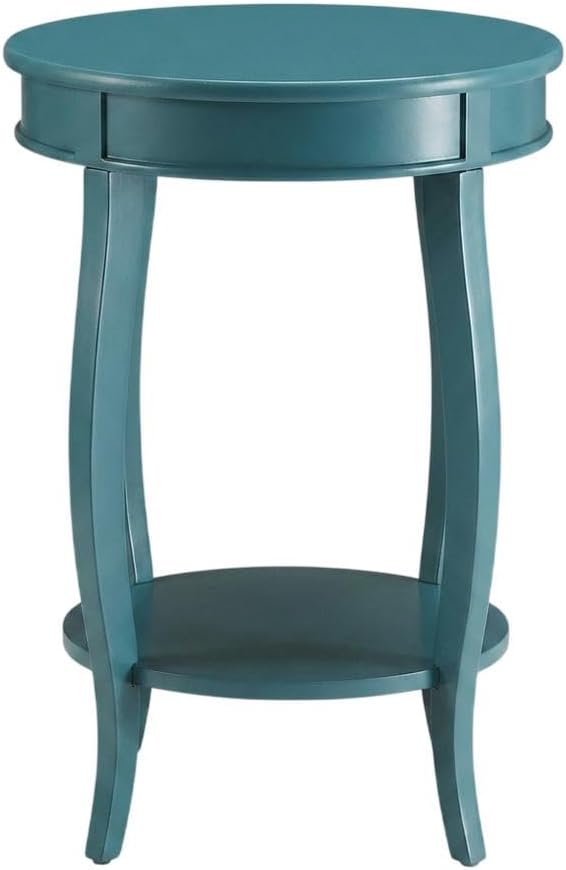 Furnifact Teal, Accent Side Table, Wood Engineered Wood Construction, Durable Home Design, Warm Stylish Finish, Quality Build for Home
