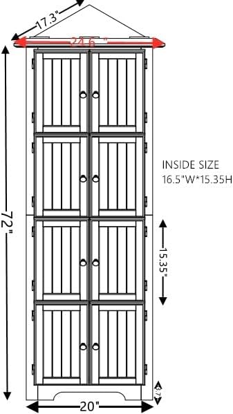 Mid-Century 4-Tier Pantry Storage Cabinet, Corner Cabinet and Adjustable Shelves, for Bathroom Living Room Kitchen,for Kitchen Home