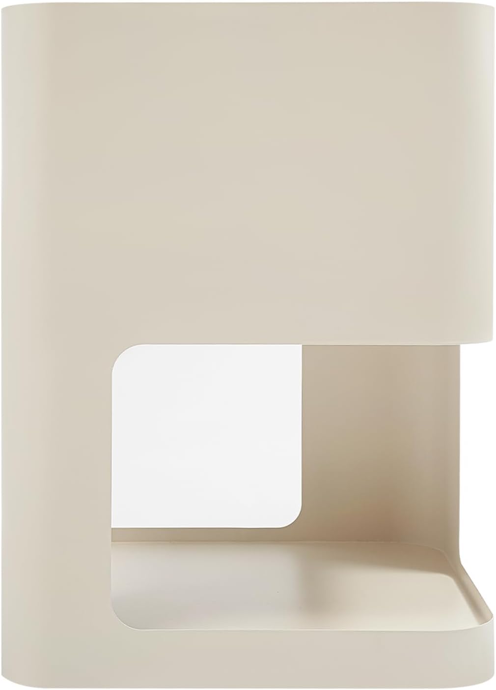 Modern End Tables 3 Tier Small Nightstand Metal Side Table with Storage Accent Tables Minimalist Couch Table for Bedroom, Living Room, No Assembly Required (Style 1, White, 15.7×15.7)