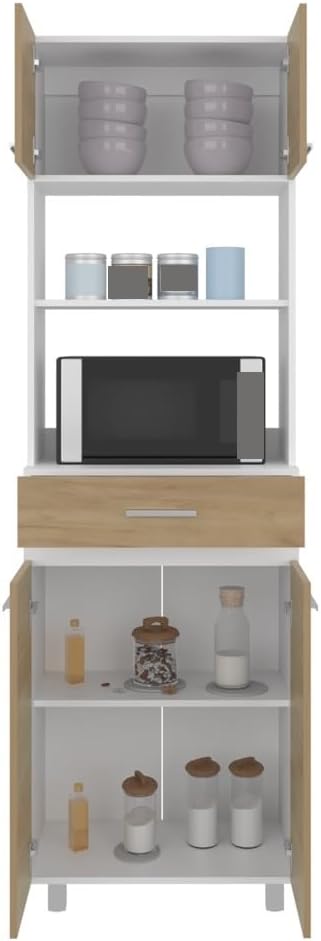 Pantry Cabinet with Storage Drawer, Microwave Locker for Kitchen Hallway, Modern Storage Solution,for Kitchen Home