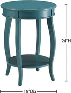 Furnifact Teal, Accent Side Table, Wood Engineered Wood Construction, Durable Home Design, Warm Stylish Finish, Quality Build for Home
