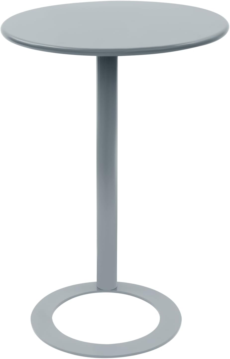 C-Shaped Round Side Table, Modern Metal End Table with O-Shaped Base for Small Spaces, Ideal for Living Room, Bedroom, Couch, 18.9” x 27.2” Design