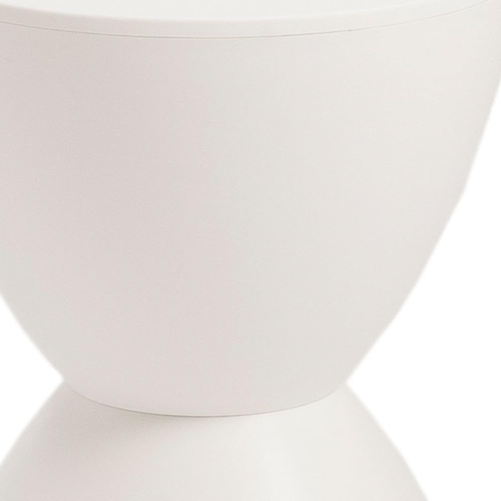 HomeRoots 17" White Heavy Duty Plastic Round Pedestal End Table