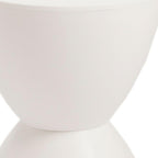 HomeRoots 17" White Heavy Duty Plastic Round Pedestal End Table