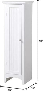 OS Home and Office Furniture 15" 1-Door Wood Kitchen Storage Pantry in White