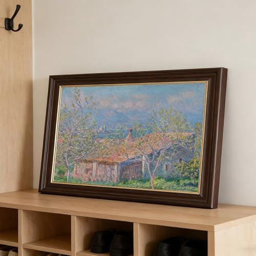 SESAG Claude Monet Art Print Gardener S House at Antibes Prints Posters Canvas Deco Paintings Vintage Wall Art For Living Room Bedroom Office Hanging Frame 8" L X 12" W