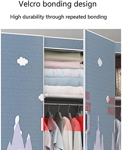 Wardrobe Organiser Large Capacity Hanging Storage Peach Skin Easy to Assemble Space Saving Adjustable Waterproof, Dustproof, Stainproof (Size : 125x50x172cm C)