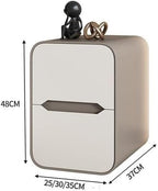 Solid Wood Bedside Table Bedroom Cream Bedside Storage Cabinet Installation(Black)