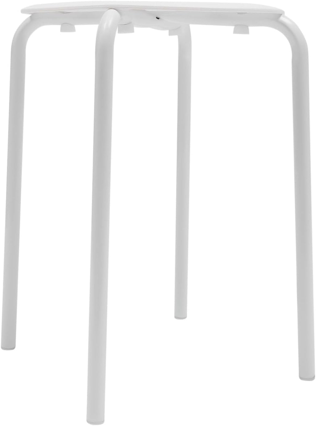 LOYALHEARTDY 10Pcs Commercial Furniture Stacking Stools for Kids and Adults, 17.72'' Portable Nesting Office and Classroom Stools Backless Stool with Round Top for Adult Office Home Kitchen (White)