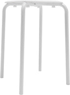 LOYALHEARTDY 10Pcs Commercial Furniture Stacking Stools for Kids and Adults, 17.72'' Portable Nesting Office and Classroom Stools Backless Stool with Round Top for Adult Office Home Kitchen (White)