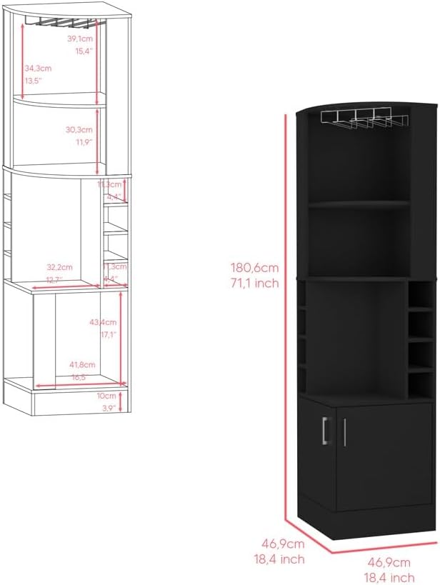 Farmhouse Rustic Corner Cabinet, Tall Narrow Storage Cabinet, for Hallway Kitchen Living Room,for Kitchen Home