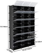 Portable Shoe Rack Organizer, 72-Pair Modular DIY Cube Storage, 10-Tier, Black, 47.25" W x 12" D x 72" H