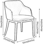 Modern Leather Dining Chairs Set of 2 for Kitchen Office and Home Use Stylish Backrest Armchair for Reception Negotiation and Meeting Rooms White Color