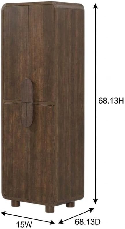 Furnifact Rustic Finish Pantry Cabinet, Durable Construction, Anti-Tip Mechanism, Spacious Storage, Easy Accessibility, Sturdy Frame for Kitchen Organization