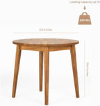 ARROWSTONE Nakina Solid Acacia Wood Round Dining Table, Ideal for Dining Room, Kitchen, Living Room