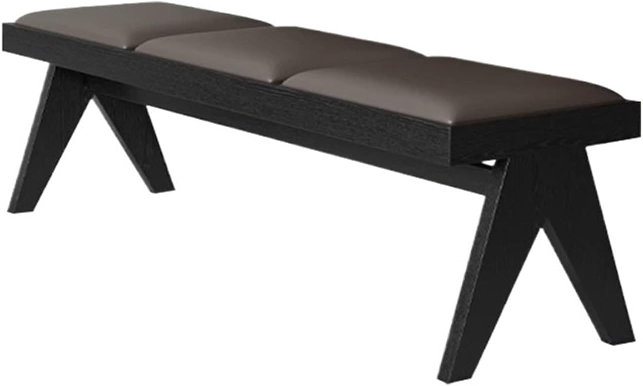 Modern Retro Wooden Upholstered Dining Table Cloakroom Shoe-Changing Stool Bedroom Bed-end Entryway(Large)