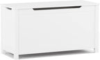 Kids Wooden Toy Chest with Safety Hinged Lid, 2.7 Cubic Feet Large Toy Box Storage Bench, Sturdy Toy Box for Living Room Bedroom, Suitable for Ages 3+ (White, MDF)