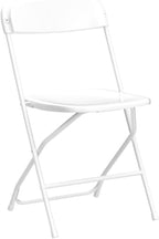 Allpop 10 Pack Plastic Folding Chair, 300lb Capacity, Portable Commercial Chair Seat with Steel Frame for Wedding Party Office Indoor Outdoor Events, Stackable, White