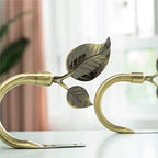 HIKMLK Leaf Shaped Curtain Tieback Holdbacks 2pcs, Handmade Metal Curtain Side Holders for Wall, Curtain Hook Pull Backs for Drapes Window Decoration