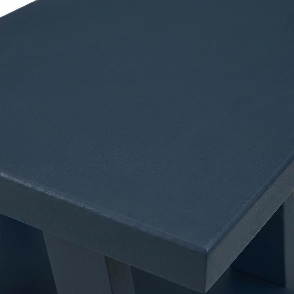 Furnifact Navy Blue, Side Table, Manufactured Wood Construction, Open Shelf, Durable Home Design, Warm Stylish Finish, Quality Build for Home