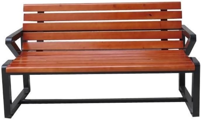 Outdoor Bench, Stainless Steel Outdoor Bench Park Square Pine Row Chair Landscape Garden Bench