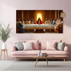 ZOMNAI The Last Supper Jesus Wall Art for Living Room Office Gold Canvas Painting Prints Classical Artwork Kitchen Bedroom Decor (20x40 Inches)