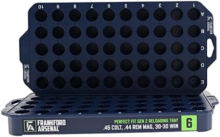 Frankford Arsenal Reloading Trays 2 Pack, Holds 50 Cases, 9 Sizes, Precise Fit, for Reloading and Gunsmithing