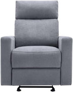 Nurture& The Manual Glider Premium Modern Recliner Nursery Glider Chair with Spill, Stain Proof Fabric | Designed with a Thoughtful Combination of Function and Comfort | Water Repellant (Gray)