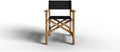 Pemberly Row Modern Teak Folding Outdoor Armchair, Black Finish, Premium Teak Frame, Weather-Resistant Sling Seat, Hand-Sanded Durable Design, Ideal for Balcony, Patio, Poolside, or Outdoor Seating
