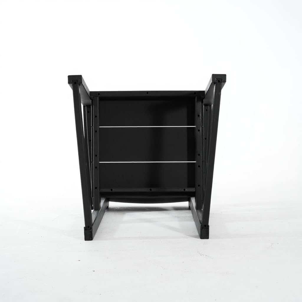 Black HDPE Outdoor gArmchairs with backres Modernist Designt Chairs