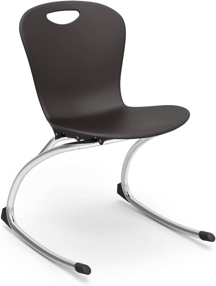 Virco ZROCK18 School Rocking Chair (2 Chairs) ZUMA Rocker Series 18" Seat Height for Students 5th Grade - Adult, Appropriate for Libraries, Break Rooms and Reading Nooks - Black