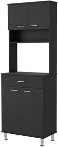 lapday Bay Area Pantry with 2 Door Cabinets, 1 Drawer, 4 Adjustable Metal Legs, for Living Room,Dining Room(13.90"×23.60"×66.50"). (Black)
